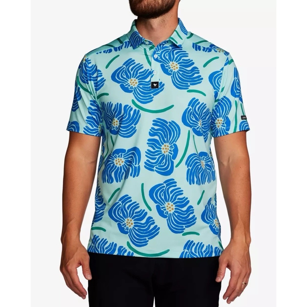 Bad Birdie Get‎ in My Jelly Green Blue Performance Golf Polo Shirt Men's XXL